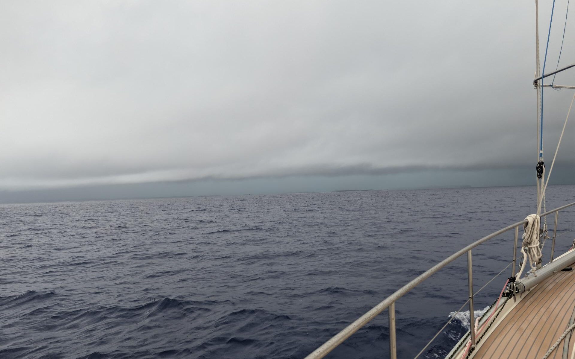 Bermuda disappearing in the storm